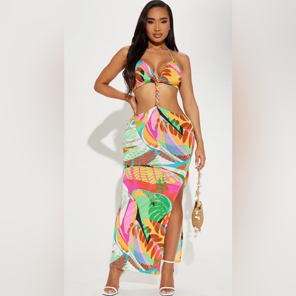 Fashion Nova Dresses & Skirts - Jamaican Me Crazy Maxi Dress - Multi Color